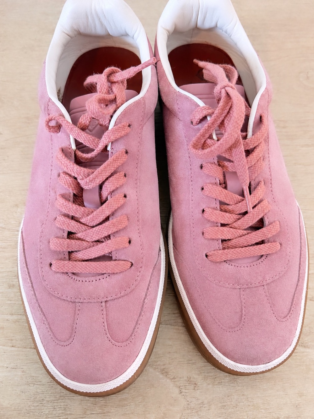 Loro Piana Pink Suede Low-Top Sneakers